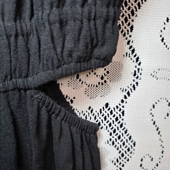 NWT Sage The Label Linen-Blend Cut-Out Midi Dress Black M - Picture 7 of 12